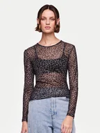 Bluzki damskie - Pieces Bluzka 17141116 Czarny Slim Fit - miniaturka - grafika 1