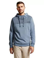 Bluzy męskie - Street One MEN Męska bluza z kapturem, Steel Blue, S - miniaturka - grafika 1
