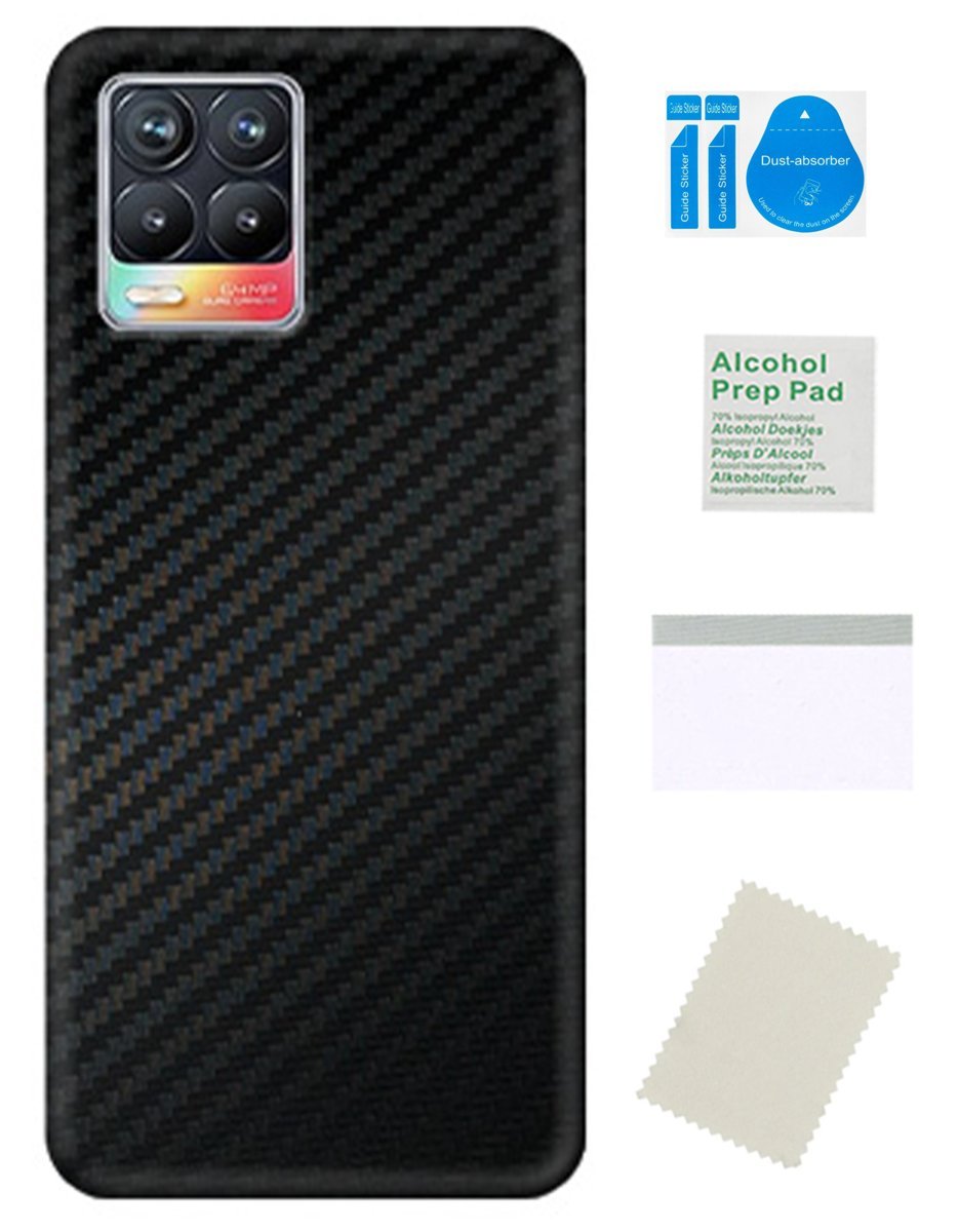 Folia ochronna do REALME 8 / 8 PRO karbon czarny 3D skórka na tył telefonu