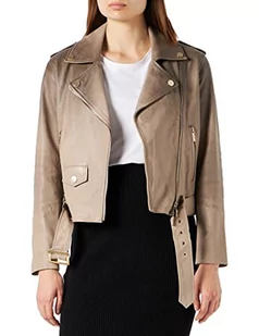 Armani Exchange Kurtka damska, metalowa płytka z logo na tylnej stronie skórzanej, noise, rozmiar S - Kurtki damskie - miniaturka - grafika 1