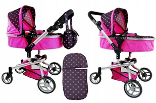 Super-Toys MEGA WÓZEK WIELOFUNCYJNY 16 FUNKCJI HIT/9695 9695-1218+HOTPINK - Wózki dla lalek - miniaturka - grafika 5