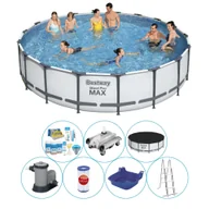 Baseny ogrodowe - Basen wraz z akcesoriami - Bestway Steel Pro MAX 549x122 cm okrągły - miniaturka - grafika 1