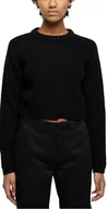 Bluzy damskie - Urban Classics Damska bluza damska Short Waffle Sweater Black 4XL, czarny, 4XL - miniaturka - grafika 1