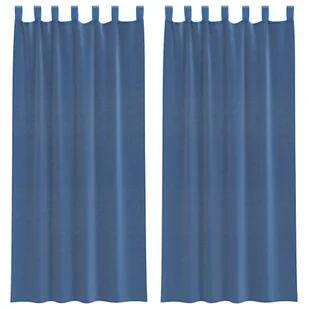 vidaXL Zasłony woalowe z pętelkami 2 szt. Royal Blue 140x245 cm - Zasłony - miniaturka - grafika 1