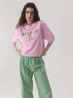 Moda i Uroda OUTLET - Reserved - Dwuczęściowa piżama z bawełny - jasnozielony - miniaturka - grafika 1