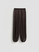 Spodnie damskie - Reserved - Spodnie z wiskozy - ciemnobrązowy - miniaturka - grafika 1