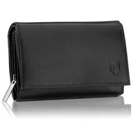 Portfele - Portfel skórzany damski Stevens Rfid skóra Czarny portmonetka karty drobne - miniaturka - grafika 1