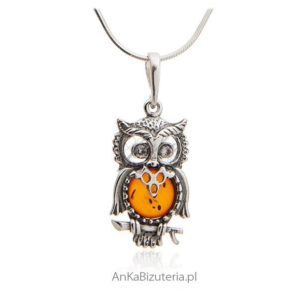 ankabizuteria.pl Zawieszka srebrna sówka z cyrkoniamii