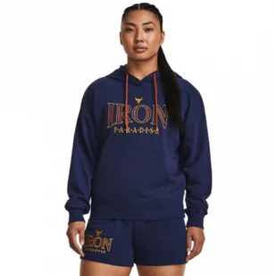 Damska bluza treningowa nierozpinana z kapturem Under Armour Project Rock Everyday Terry Hoody - granatowa - UNDER ARMOUR - Bluzy damskie - miniaturka - grafika 1