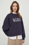 Bluzy damskie - Gant bluza bawełniana damska kolor granatowy z aplikacją - miniaturka - grafika 1