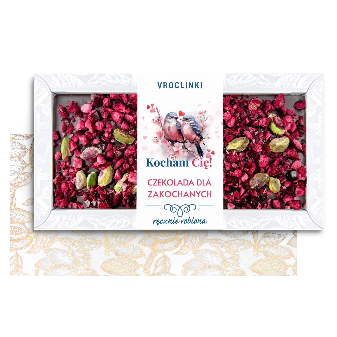Czekolada Deserowa z Żurawiną i Pistacjami - Walentynki (80g)