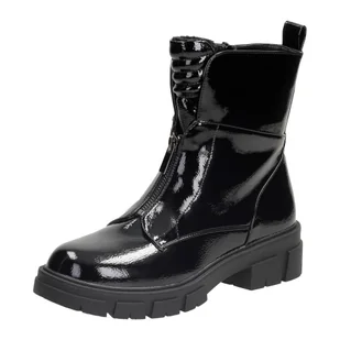 Czarne botki damskie trapery zimowe S.Barski 223-88 - S.BARSKI - Botki damskie - miniaturka - grafika 1