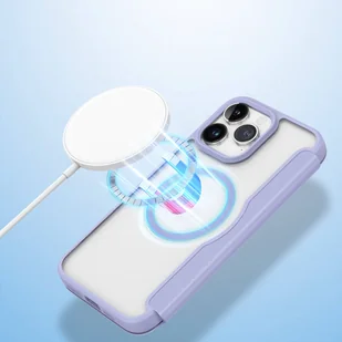 Etui iPhone 15 Pro Max magnetyczny pokrowiec MagSafe z klapką Dux Ducis Skin X Pro - fioletowe - Etui i futerały do telefonów - miniaturka - grafika 9