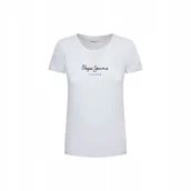 Koszulki i topy damskie - PEPE JEANS KOSZULKA DAMSKA T-SHIRT BIAŁA r. S - miniaturka - grafika 1