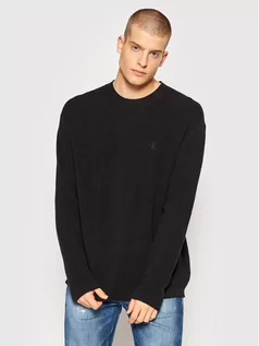 Swetry męskie - Calvin Klein Sweter J30J318184 Czarny Regular Fit - grafika 1