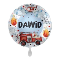 Balony i akcesoria - Balon imienny foliowy Dawid okrągły pakowany 43 cm - miniaturka - grafika 1