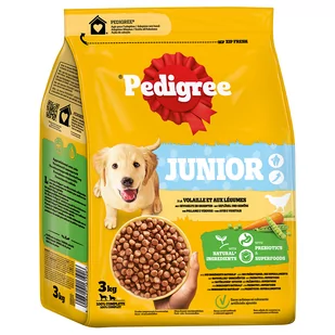 Pedigree Junior, drób z warzywami - 3 kg - Sucha karma dla psów - miniaturka - grafika 1