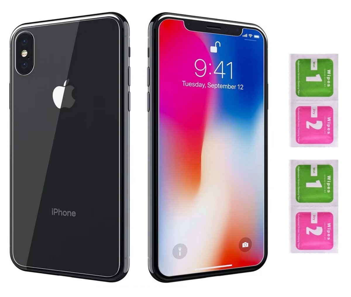 Szkła ochronne do IPHONE X / XS hartowane na ekran i tył telefonu szybka 9H