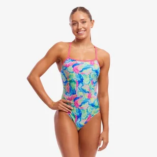 FUNKITA Strój kąpielowy damski jednoczęściowy SINGLE STRAP ONE PIECE olive oily - Stroje kąpielowe - miniaturka - grafika 1