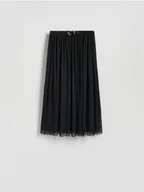Spódnice - Reserved - Plisowana spódnica z paskiem - czarny - miniaturka - grafika 1