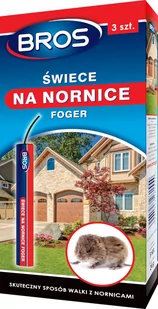 Bros Świece na nornice foger 3szt - Zwalczanie i odstraszanie szkodników - miniaturka - grafika 1