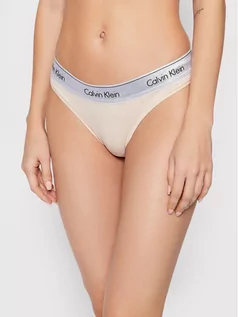 Majtki damskie - Calvin Klein Underwear Stringi 000QF6136E Beżowy - grafika 1