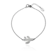 Bransoletki - Bransoletka na nogę z kaktusem rodowana - miniaturka - grafika 1