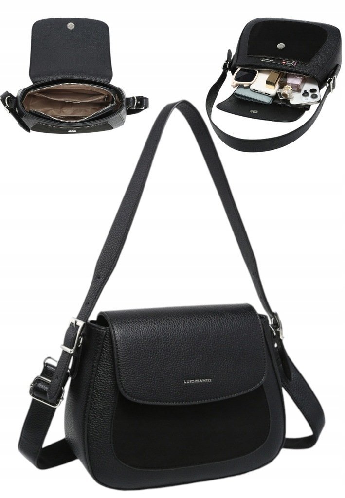 Praktyczna Torebka Torba Damska Listonoszka LUIGISANTO HS0414-1 Black