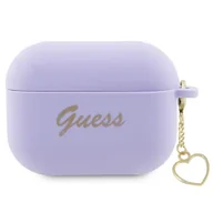 Akcesoria do słuchawek - Guess GUAP2LSCHSU AirPods Pro 2 cover purpurowy/purple Silicone Charm Heart Collection - miniaturka - grafika 1