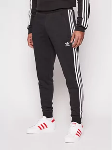 Adidas Spodnie dresowe 3-Stripes GN3458 Czarny Fitted Fit - Spodnie sportowe męskie - miniaturka - grafika 1