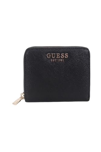 GUESS Laurel SLG mały zamek błyskawiczny, portfel damski, wyjątkowy, czarne, Taglia Unica