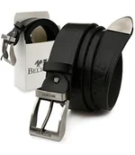 Paski - Męski skórzany pasek szeroki jeans czarny Beltimore 524 - miniaturka - grafika 1