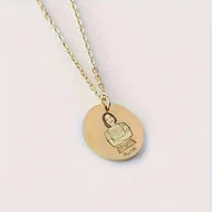 Inne - TEMU Spersonalizowany Naszyjnik z Grawerowanym Zdjęciem - Wisiorek ze Stali Nierdzewnej, Elegancki i Uroczy Design, Wytrzymała Biżuteria Damska, - miniaturka - grafika 1