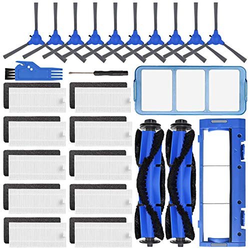 Zestaw akcesoriów do części zamiennych do Eufy RoboVac 11S, RoboVac 15C, RoboVac 30, RoboVac 30C, 12, 35C filtry próżniowe, 10 szczotek bocznych, 10 filtrów, 2 szczotki główne, 1 filtr wstępny, 1