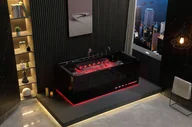 Wanny z hydromasażem - Czarna wanna z hydromasażem EBX-D710 prostokątna 170cmx80cmx60cm z podgrzewaczem+pilot - miniaturka - grafika 1