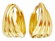 Kolczyki - Delikatne złote kolczyki 585 szerokie małe kółeczka ze zdobiona powierzchnią - miniaturka - grafika 1