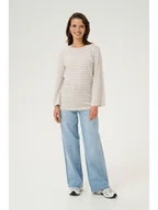 Koszulki i topy damskie - Kaffe Koszulka "Liddy" w kolorze szarobrązowo-białym - miniaturka - grafika 1