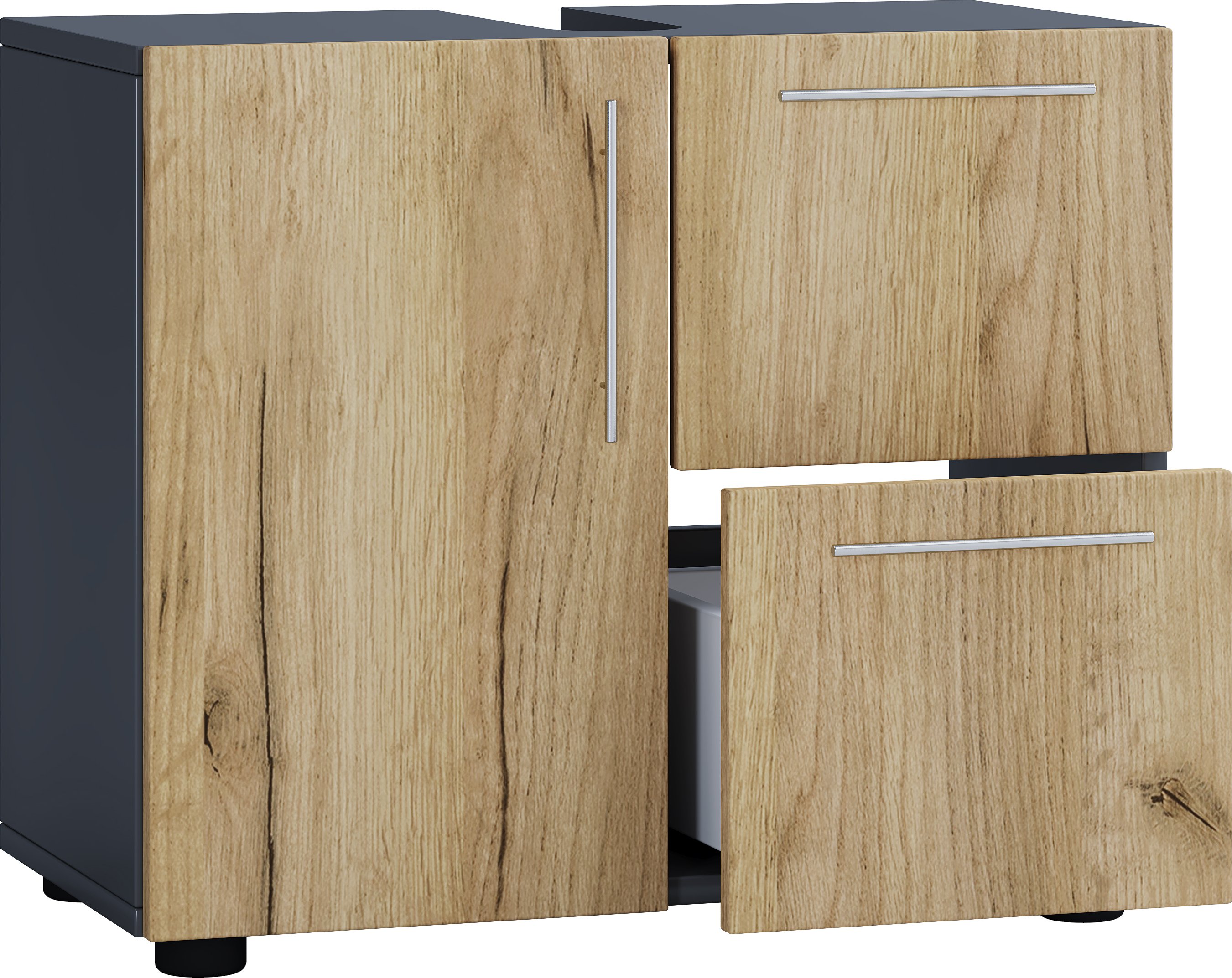 Drewniana szafka łazienkowa z szufladą Flandu