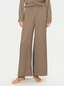 Piżamy damskie - Calvin Klein Spodnie piżamowe 000QS7304E Brązowy Relaxed Fit - miniaturka - grafika 1