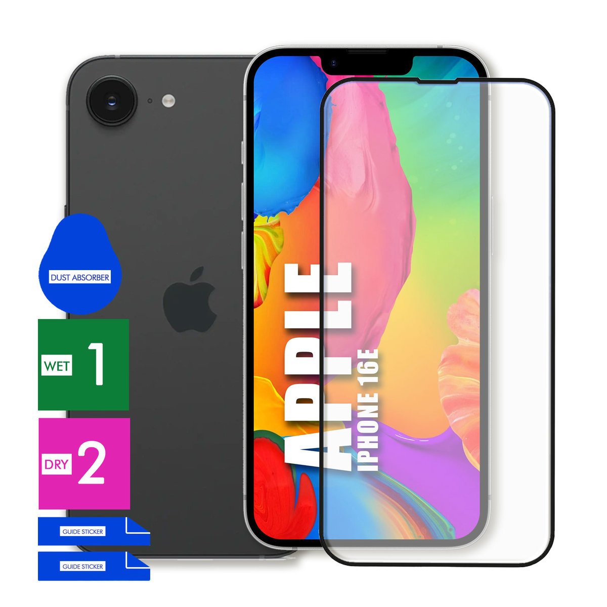 SZKŁO OCHRONNE DO APPLE IPHONE 16E HARTOWANE 9H PEŁNE CAŁY EKRAN 5D