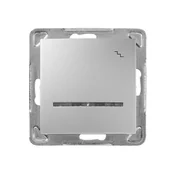 Wyłączniki światła i elektryczne - LEDart schodowy z podświetleniem niebieskim Ospel Impresja ŁP-3YS/m/18, bez ramki, kolor srebrny - miniaturka - grafika 1