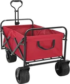 Wózki magazynowe - vidaXL Składany Wózek Ręczny Czerwony 89 x 63 x 96 cm - miniaturka - grafika 1