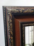 Lustra - Lustro w ciemnej eleganckiej ramie ze złotem 140x60 odporne na wilgoć u8 - miniaturka - grafika 1