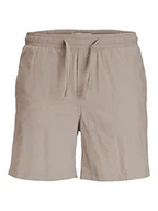 Spodenki damskie - JACK & JONES Męskie spodenki JJJEFF JJJBREEZE lniane szorty DEK, chinosy, Crockery, M, Crockery., M - miniaturka - grafika 1
