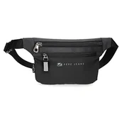 Paski - Pepe Jeans Jarvis torba na pasek, płaska, czarna, 25 x 15 x 2,5 cm, poliester z detalami ze sztucznej skóry - miniaturka - grafika 1