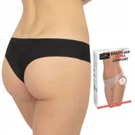 Majtki damskie - Gatta Figi Brazylian Comfort, bezszwowe, Czarne, S - miniaturka - grafika 1