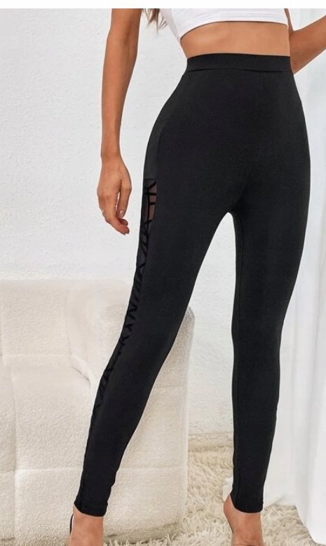 Shein Legginsy Damskie Czarne Długie 40/42 V8N