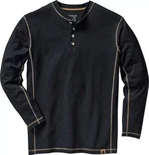 Koszule męskie - Legendary Whitetails Męska koszula Maverick Slub Henley z długim rękawem Czarny M - grafika 1