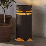 Lampy ogrodowe - STAR TRADING Lampa solarna LED Marron, wysokość 40 cm, brązowa, metal, USB-C - miniaturka - grafika 1