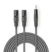Kable - Nedis COTH15310GY30 kabel audio 3 m 2 x XLR (3-pin) Szary - miniaturka - grafika 1